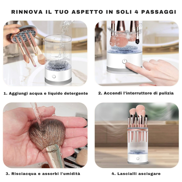 PureBrush Pro - Pulitore elettrico per pennelli da trucco