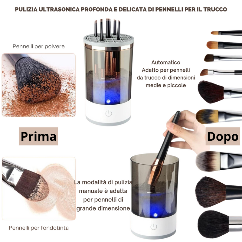 PureBrush Pro - Pulitore elettrico per pennelli da trucco