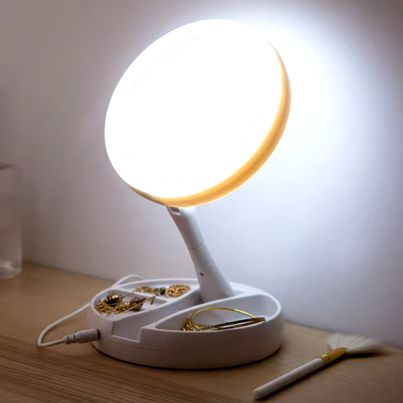 GlamMirror - Specchio Led pieghevole a due facce