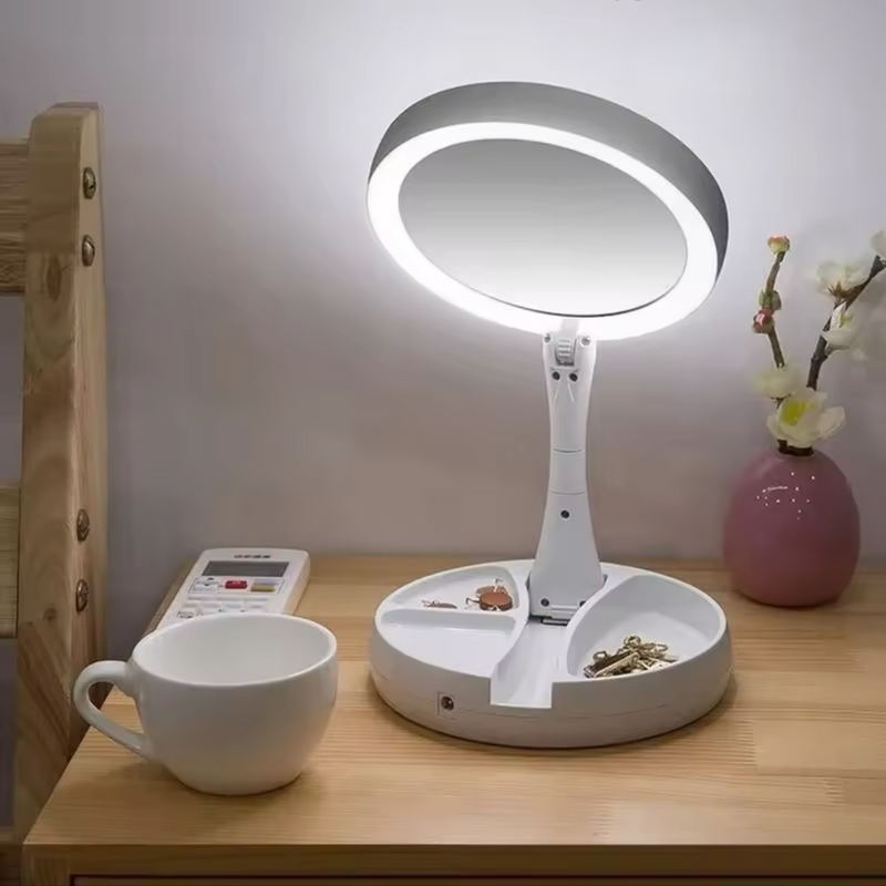 GlamMirror - Specchio Led pieghevole a due facce